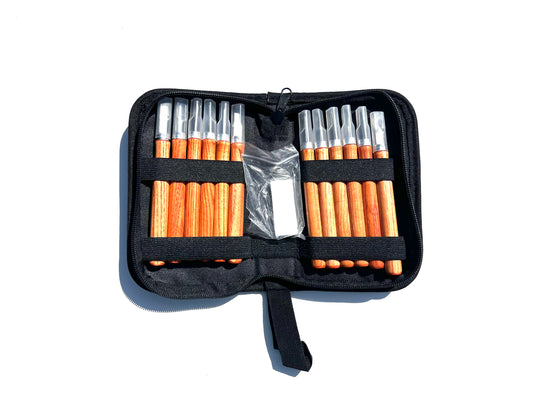 Kit de Tallado para Bonsái – 12 Formones + Limpiador de Herramientas)